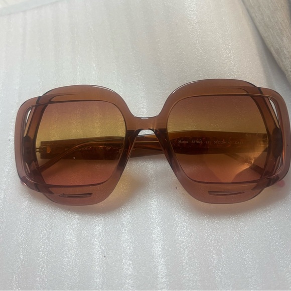 New Scotch & Soda Marina Sunglasses Gloss Berry Gradient/Brown  - MSRP $205 main image 4